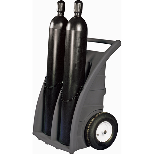 Chariots doubles pour bouteilles, Roues Caoutchouc, Base de 23" la x 12" lo, 500 lb Pryde Industrial Inc.