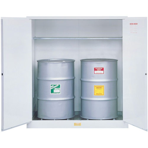 Armoires de s&eacute;curit&eacute; pour d&eacute;chets dangereux, Capacit&eacute; de 110 gal. US, 2 barils, Blanc Pryde Industrial Inc.