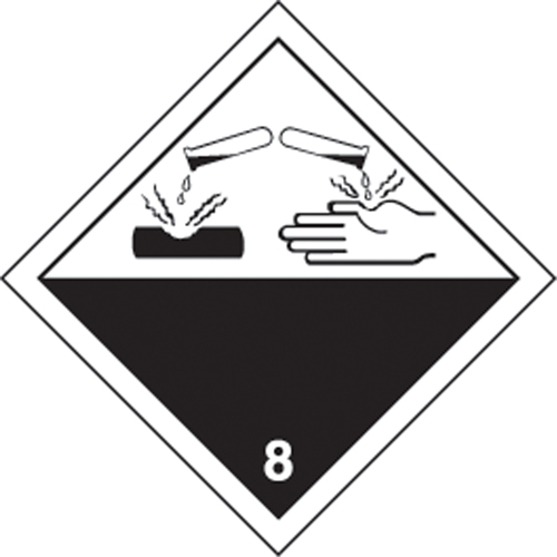 TDG Shipping Labels, Class 8, Corrosives, Vinyl Pryde Industrial Inc.