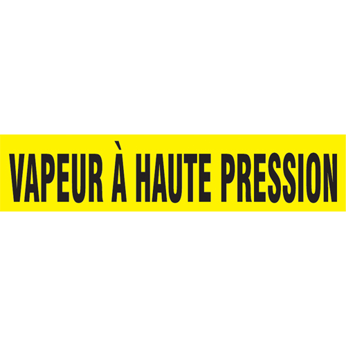 Marqueurs de tuyau "Vapeur &agrave; Haute Pression", Autocollant, 4" h x 24" la, Noir sur jaune Pryde Industrial Inc.