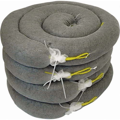 Barrage absorbant de premi&egrave;re qualit&eacute;, Universel, 10' lo x 5" la, Absorption 35 gal., 4 /pqt Pryde Industrial Inc.