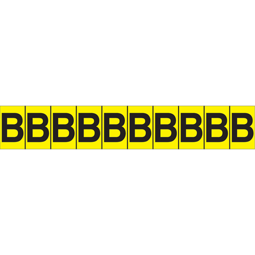 Individual Adhesive Letter Markers, B, 1" H, Black on Yellow Pryde Industrial Inc.