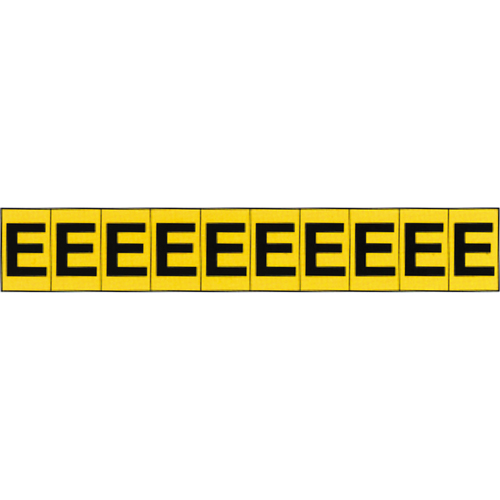 Rep&egrave;res adh&eacute;sifs &agrave; lettres individuelles, E, 1" h, Noir sur jaune Pryde Industrial Inc.