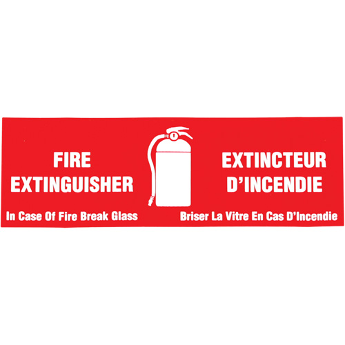 &eacute;tiquette  Fire Extinguisher / Extincteur d'incendie , 2" x 6", Vinyle, Bilingue avec pictogramme Pryde Industrial Inc.