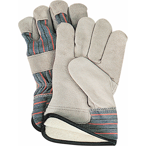 Gants d'ajusteur doubl&eacute;s pour l'hiver, Grand, Paume en Cuir de vache refendu, Doublure en Molleton de coton Pryde Industrial Inc.