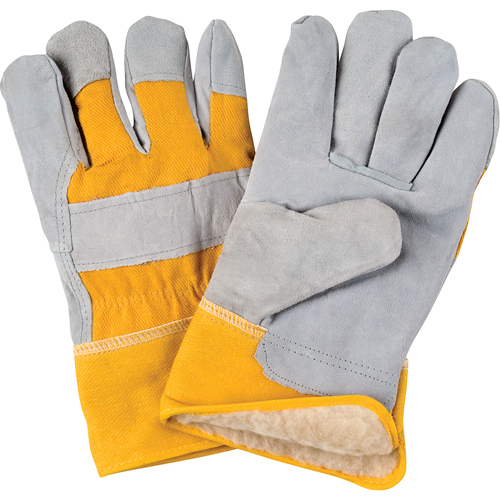 Winter-Lined Fitters Gloves, 2X-Large, Split Cowhide Palm, Boa Inner Lining Pryde Industrial Inc.
