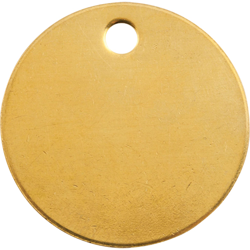 Blank Tags, Brass, 1.375" dia Pryde Industrial Inc.