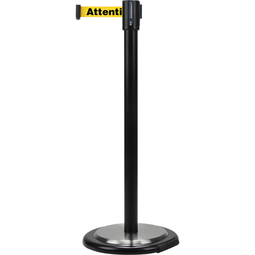 Free-Standing Crowd Control Barrier, Steel, 35" H, Yellow Tape, 7' Tape Length Pryde Industrial Inc.