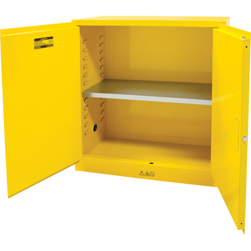 Flammable Storage Cabinet, 30 gal., 2 Door, 43" W x 44" H x 18" D Pryde Industrial Inc.