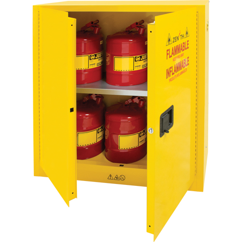 Flammable Storage Cabinet, 30 gal., 2 Door, 43" W x 44" H x 18" D Pryde Industrial Inc.
