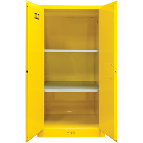 Flammable Storage Cabinet, 60 gal., 2 Door, 34" W x 65" H x 34" D Pryde Industrial Inc.