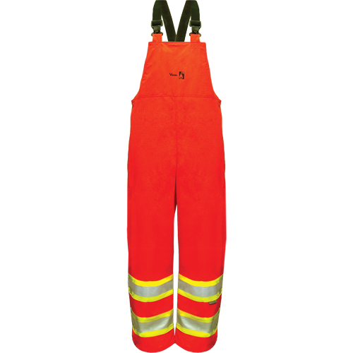 Hi-Vis FR/PU Safety Rain Bib Pants, Small, High Visibility Orange Pryde Industrial Inc.