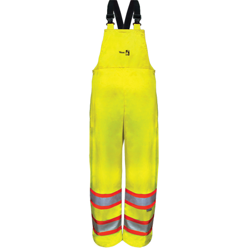 Hi-Vis FR/PU Safety Rain Bib Pants, Small, High Visibility Lime-Yellow Pryde Industrial Inc.