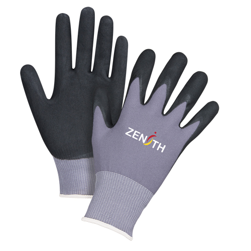 Gants ZX-1 de premi&egrave;re qualit&eacute; compatibles avec les &eacute;crans tactiles, 8/Moyen, R&ecirc;vetement Nitrile/Mousse de nitrile, Calibre 15, Enveloppe en Nylon Pryde Industrial Inc.