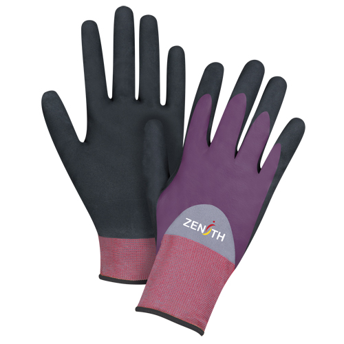 Gants enduits de premi&egrave;re qualit&eacute; ZX-2, 10/T-Grand, R&ecirc;vetement Nitrile/Mousse de nitrile, Calibre 18, Enveloppe en Nylon Pryde Industrial Inc.