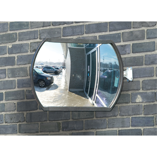 Roundtangular Convex Mirror with Telescopic Arm, 12" H x 18" W, Indoor/Outdoor Pryde Industrial Inc.