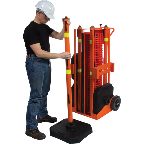 Zone de s&eacute;curit&eacute; portative , 100' lo, Acier, Orange Pryde Industrial Inc.
