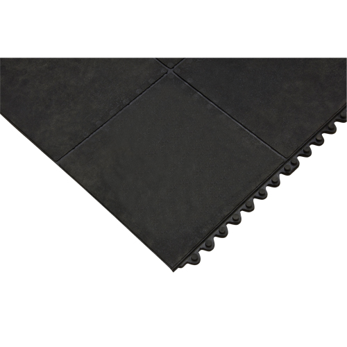 Anti-Fatigue Matting, Smooth, 3' x 3' x 1/2", Black, Natural Rubber Pryde Industrial Inc.