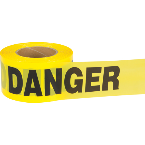 Ruban pour barricade Danger, Bilingue, 3" la x 1000' lo, 1,5 mil, Noir sur jaune Pryde Industrial Inc.