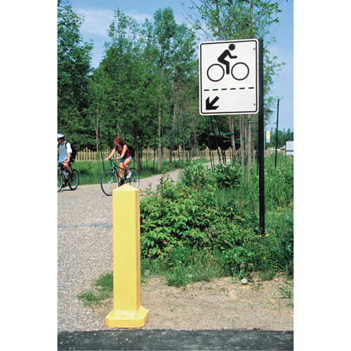 Bollards, Plastic, 33" H x 6" W, Yellow Pryde Industrial Inc.