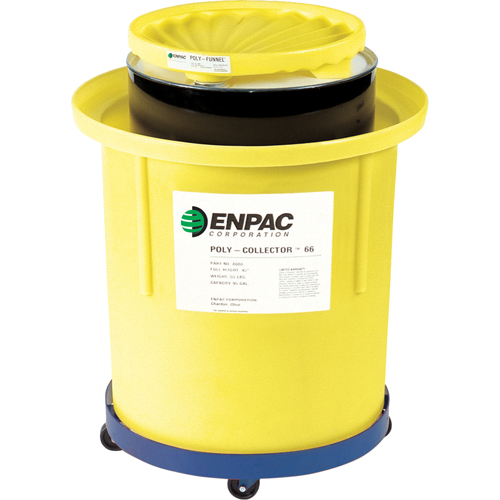 Poly-Collector 110 avec baril en poly, 31,75" dia. x 49" h, Cap. de d&eacute;versement 103 gal. US Pryde Industrial Inc.