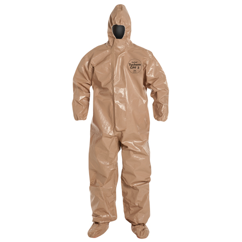 Tychem&reg; 5000 Protective Hooded Coveralls, Small, Brown Pryde Industrial Inc.