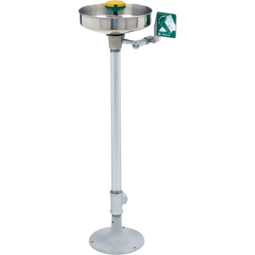 Poste de douche oculaire/faciale Axion, Installation Socle, Bol Acier inoxydable Pryde Industrial Inc.