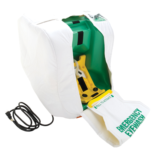 Poste de douche oculaire portable et chauff&eacute;, Aliment&eacute; par gravit&eacute;, Capacit&eacute; 16 gal., Conformit&eacute; ANSI Z358.1 Pryde Industrial Inc.