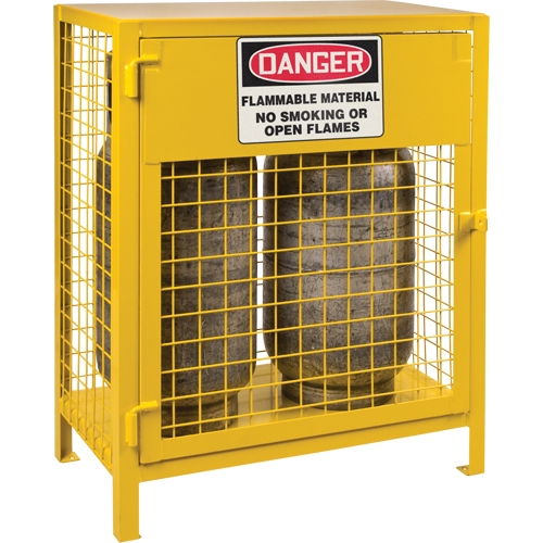 Armoires pour cylindres &agrave; gaz, nbre de bouteilles: 2, 30" , 17" , 37" , Jaune Pryde Industrial Inc.