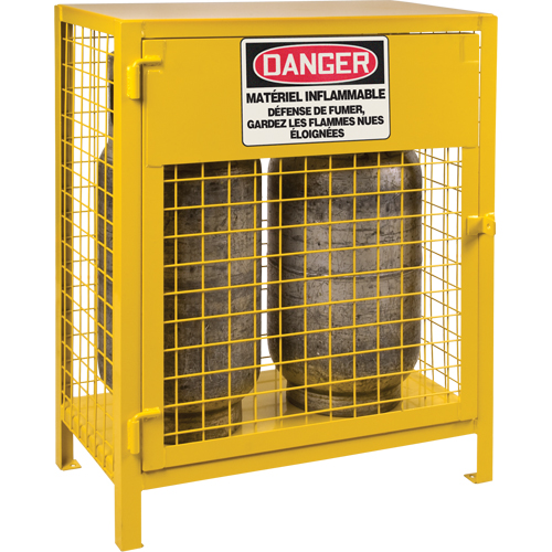 Armoires pour cylindres &agrave; gaz, nbre de bouteilles: 2, 30" , 17" , 37" , Jaune Pryde Industrial Inc.