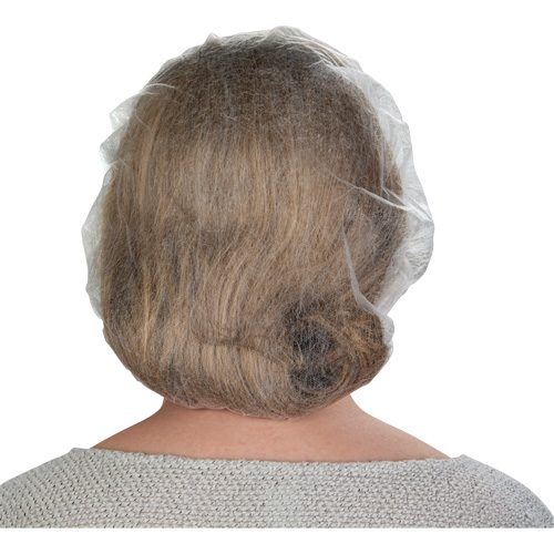 Non-Woven Bouffant Caps, Polypropylene, 21"/Large, White Pryde Industrial Inc.