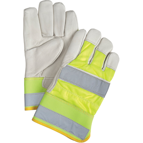 Gants d'ajusteur orange haute visibilit&eacute; &agrave; chaleur sup&eacute;rieure, Grand, Paume en Cuir fleur de vache, Doublure en Thinsulate Pryde Industrial Inc.