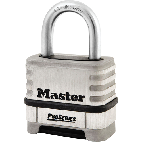 ProSeries&reg; Combination Padlock, Silver, Stainless Steel, 2-1/4" Width Pryde Industrial Inc.