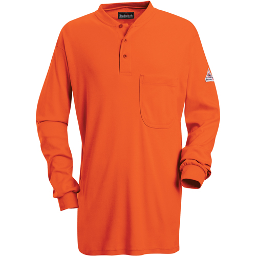 Chemises Henley sans &eacute;tiquette &agrave; manches longues r&eacute;sistantes aux flammes, Petit, Orange Pryde Industrial Inc.