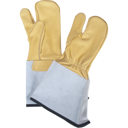 Mitaines &agrave; trois doigt, Moyen, Paume en Cuir fleur de vache Pryde Industrial Inc.