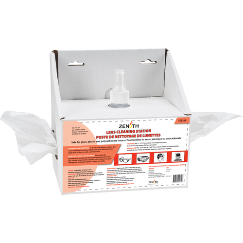 Disposable Lens Cleaning Station, Cardboard, 8" L x 4" D x 8" H Pryde Industrial Inc.