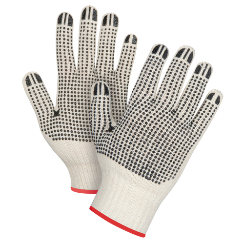 Gants tricot&eacute;s de poids lourd &agrave; deux c&ocirc;t&eacute;s avec pois, Poly/coton, Deux c&ocirc;t&eacute;s, Calibre 7, Petit Pryde Industrial Inc.
