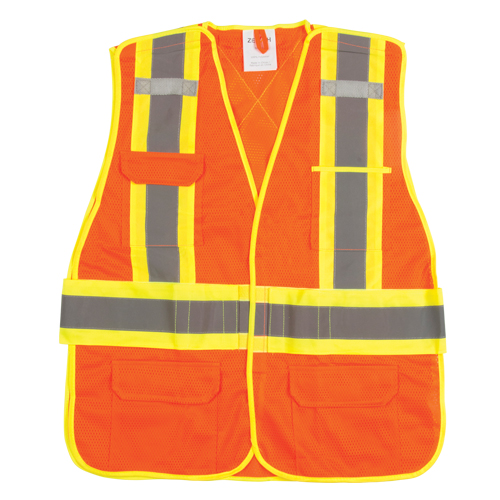 CSA Compliant High Visibility Surveyor Vest, High Visibility Orange, Medium, Polyester Pryde Industrial Inc.