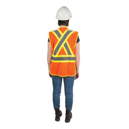 CSA Compliant High Visibility Surveyor Vest, High Visibility Orange, Medium, Polyester Pryde Industrial Inc.