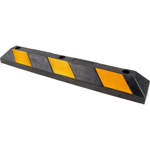 Parking Curb, Rubber, 3' L, Black/Yellow Pryde Industrial Inc.
