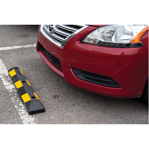 Parking Curb, Rubber, 3' L, Black/Yellow Pryde Industrial Inc.