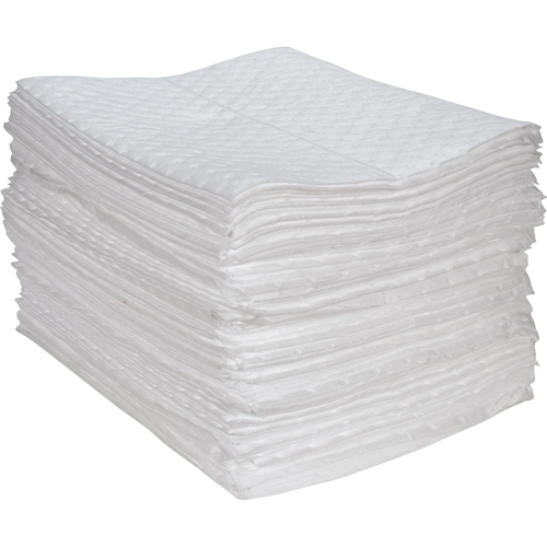 Premium Fine Fiber Sorbent Pads, Oil Only, 15" x 17", 30 gal. Absorbancy Pryde Industrial Inc.