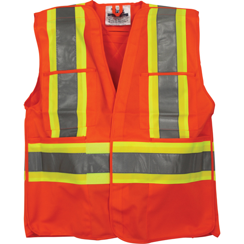 Traffic Safety Vest, High Visibility Orange, Medium/Small, Polyester Pryde Industrial Inc.