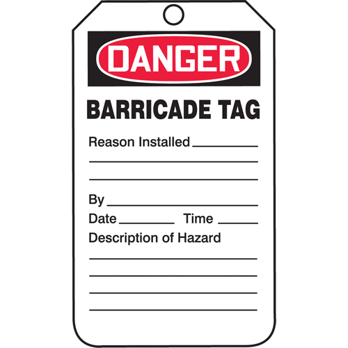 &eacute;tiquettes de s&eacute;curit&eacute;, Plastique, 3-3/8" la x 5-3/4" h, Anglais Pryde Industrial Inc.