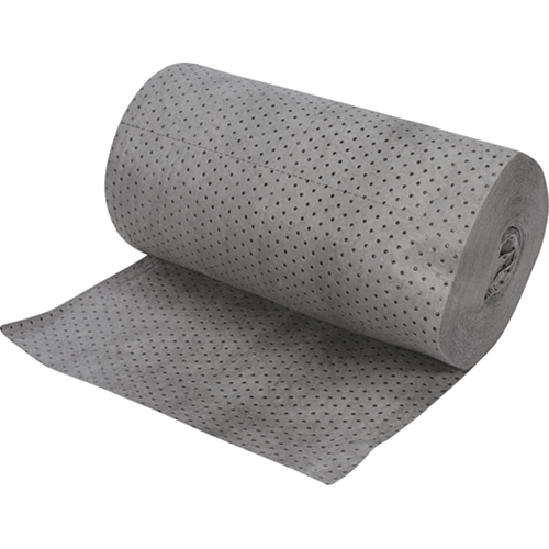 Industrial-Grade Fine Fibre Sorbent Rolls, Mediumweight, 150' L x 30" W, 50 gal. Absorbancy Pryde Industrial Inc.