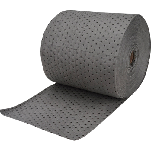 Industrial-Grade Fine Fibre Sorbent Rolls, Mediumweight, 150' L x 15" W, 25 gal. Absorbancy Pryde Industrial Inc.