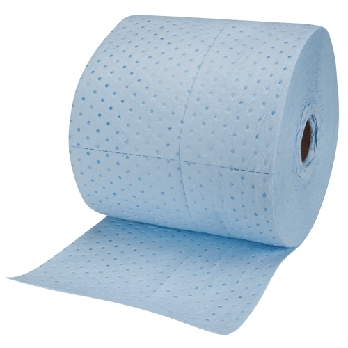 Rouleaux absorbants li&eacute;s bleus de premi&egrave;re qualit&eacute;, Lourd, 150' lo x 15" la, Absorption 25 gal. Pryde Industrial Inc.