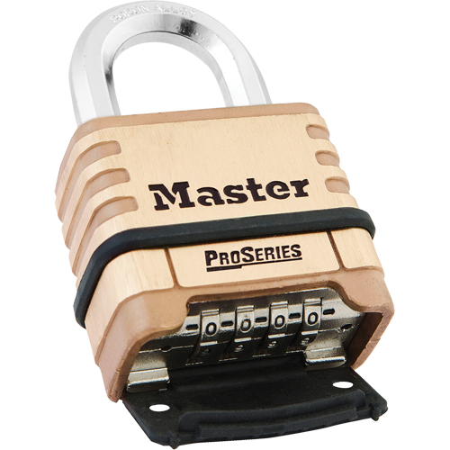 ProSeries&reg; Combination Padlock, Brass, Solid Brass, 2-1/4" Width Pryde Industrial Inc.