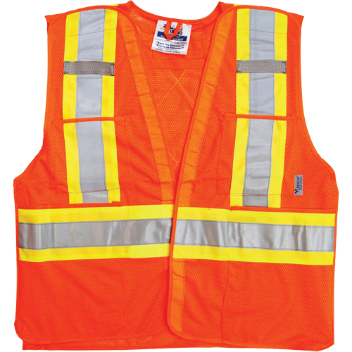 Traffic Safety Vest, High Visibility Orange, Medium/Small, Polyester Pryde Industrial Inc.