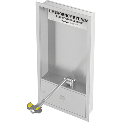 Poste de douche oculaire, Installation Montage mural, Bol Acier inoxydable Pryde Industrial Inc.